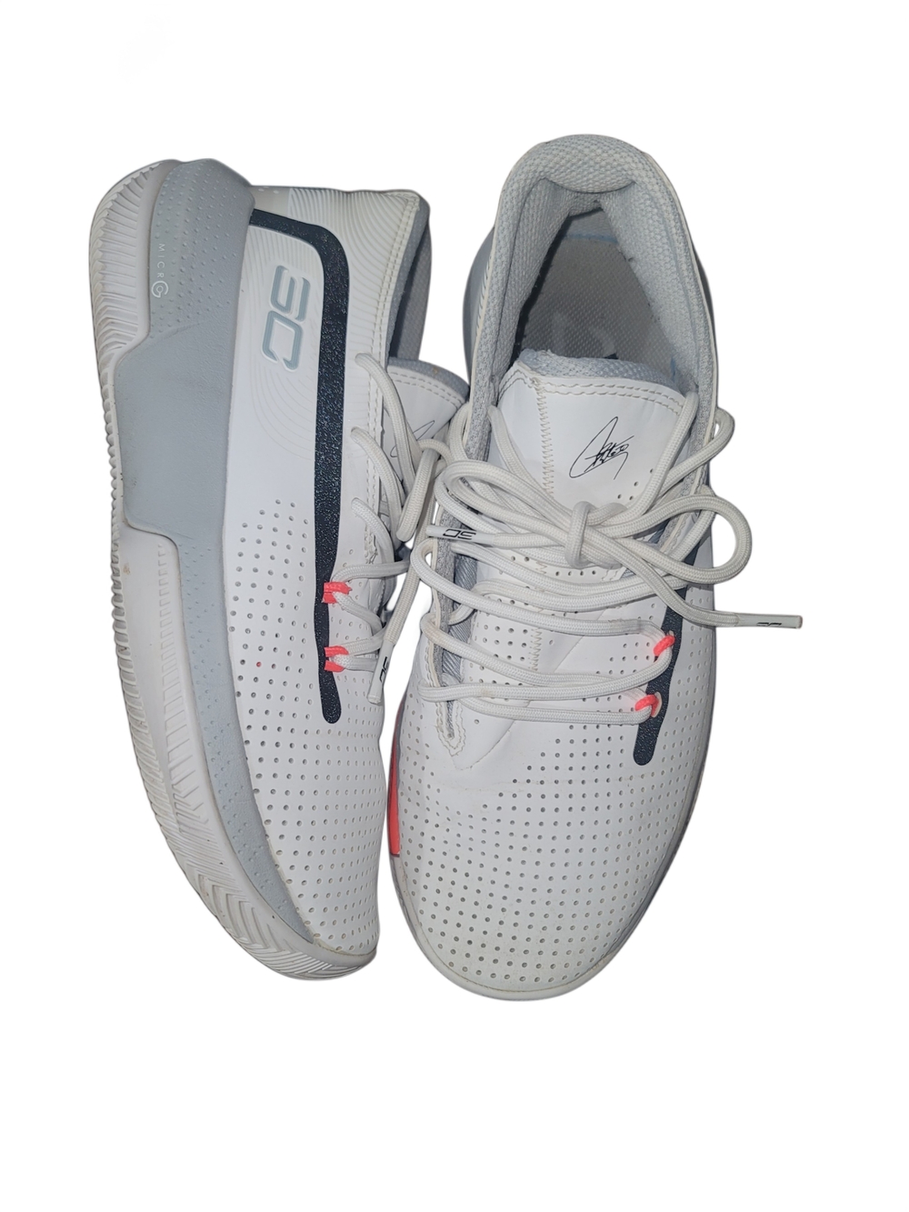 Under Armour White Sneakers with Navy and Coral Details